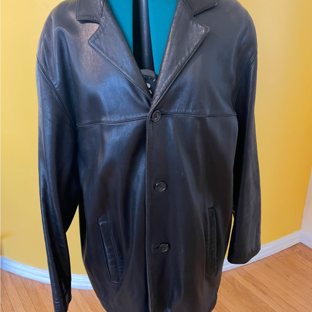 Andrew Marc - Marc New York black buttery leather tunic jacket 8-10